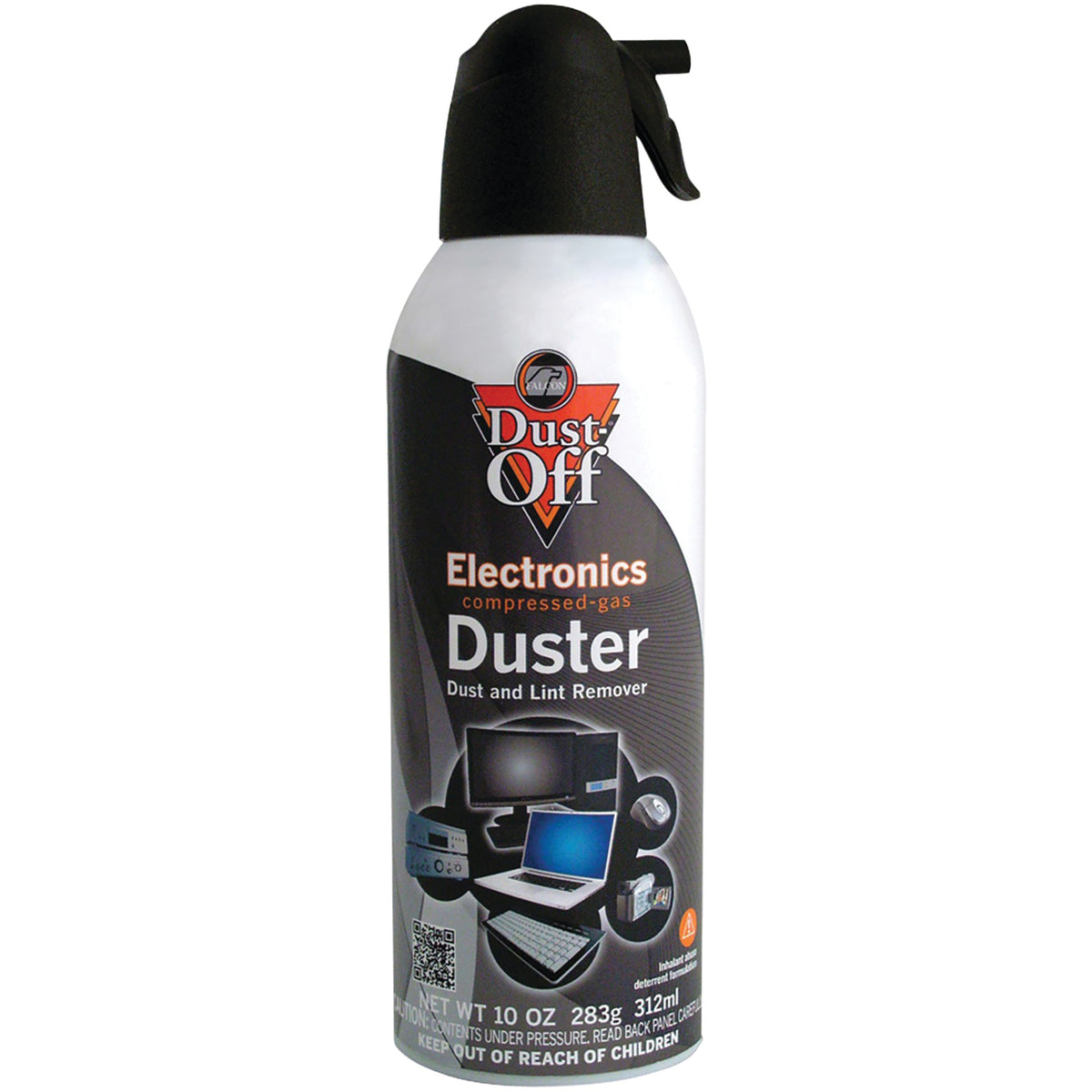 Dust-Off 10 oz Disposable Duster compressed air can with extension tube for cleaning keyboards and electronics