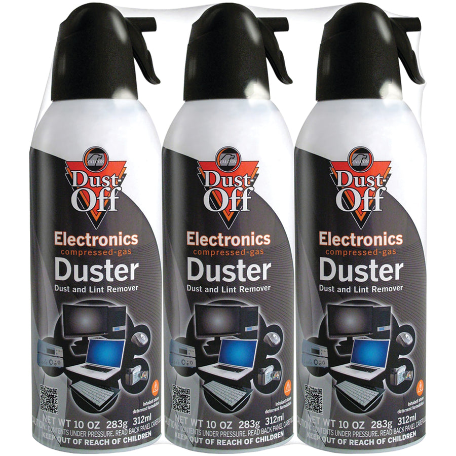 Dust-Off 10 oz disposable compressed air duster 3-pack for keyboards and electronics