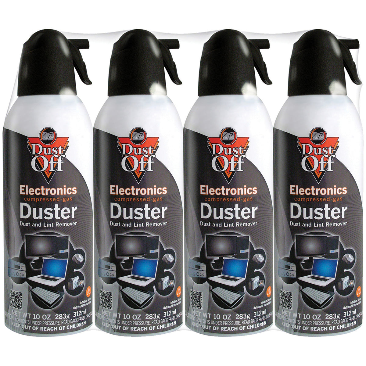 Dust-Off 10 oz disposable compressed air duster 4-pack with extension tubes