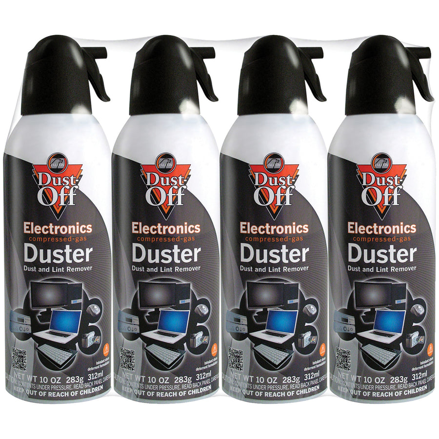 Dust-Off 10 oz disposable compressed air duster 4-pack with extension tubes