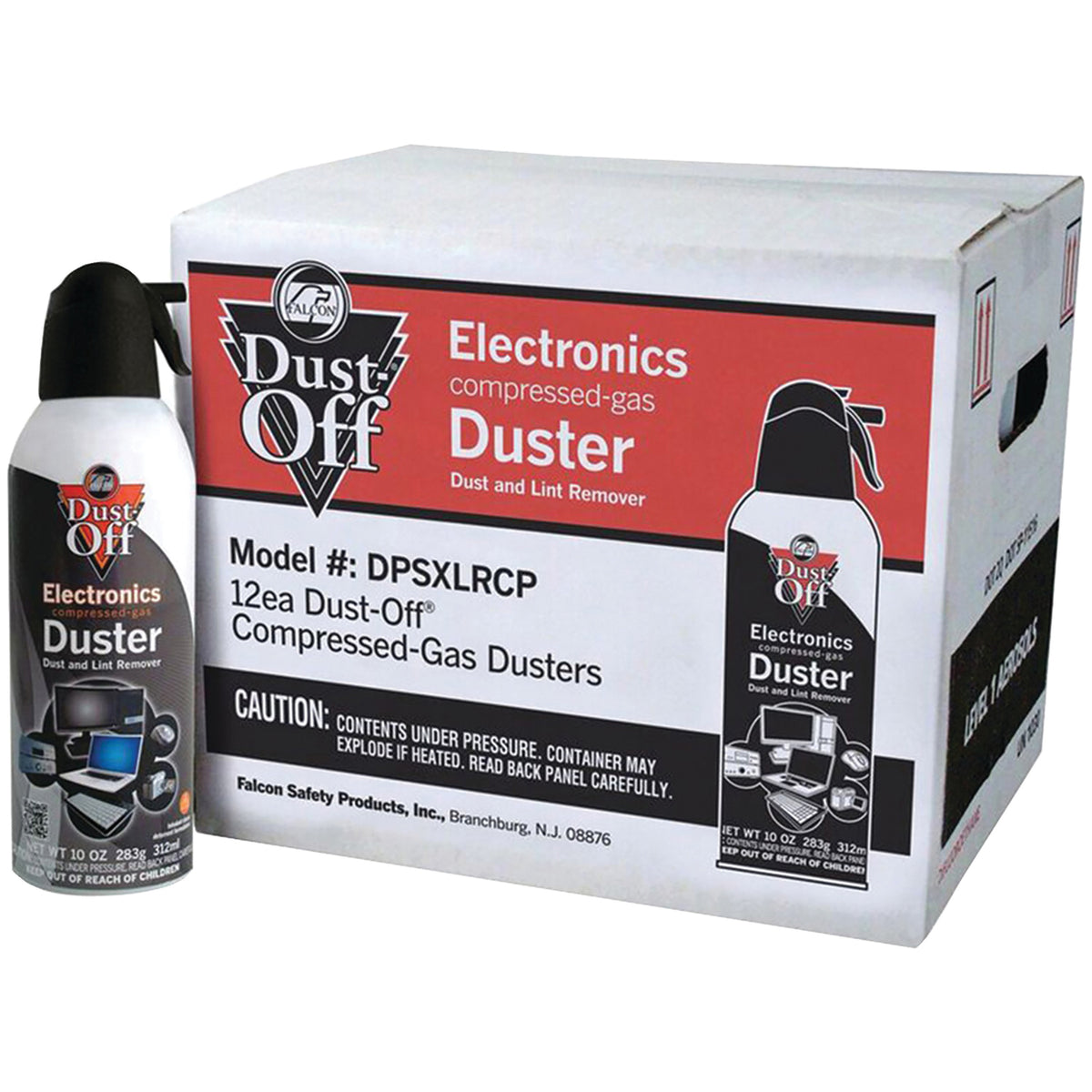 Dust-Off 10 oz disposable compressed air duster 12-pack case for office and IT