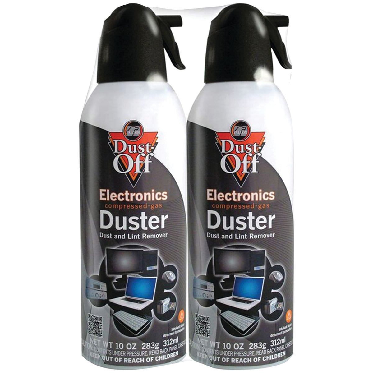 Dust-Off 10 oz disposable compressed air duster 2-pack, two cans with extension tubes