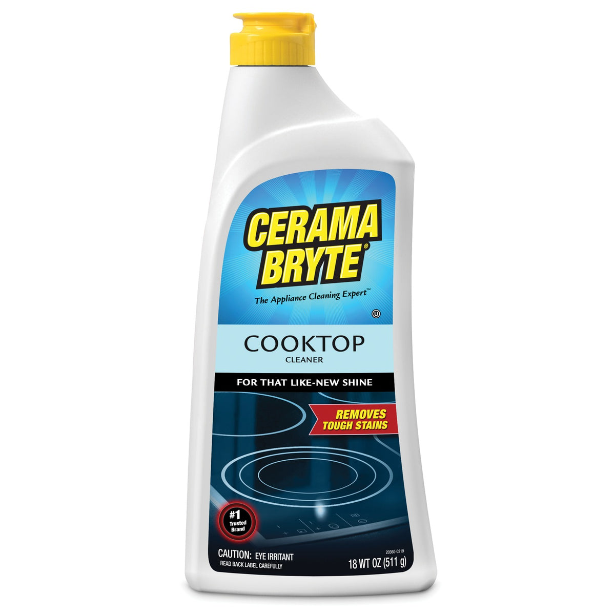 Cerama Bryte 18 oz glass-ceramic cooktop cleaner bottle for smooth top stoves, non-scratch and silicone-free