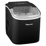 Magic Chef portable countertop ice maker in black with digital control panel and ice basket