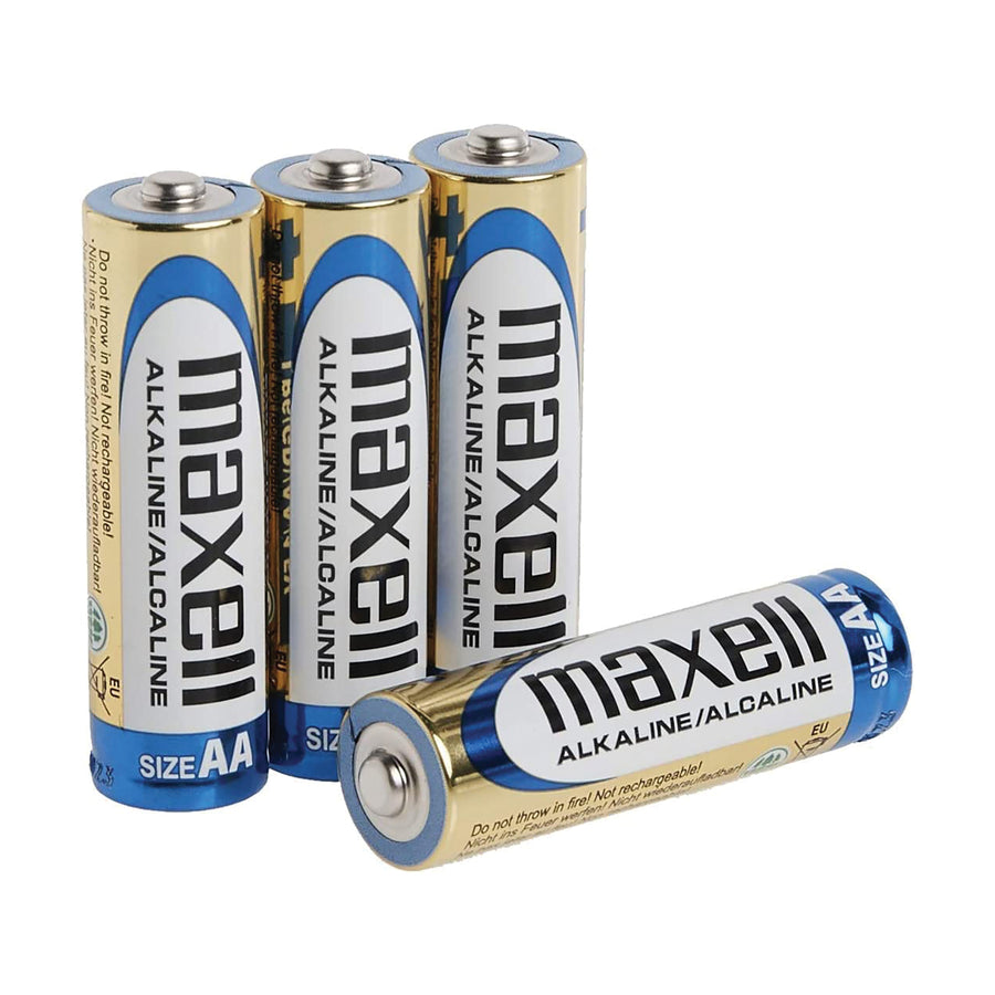 Maxell AA LR6 alkaline batteries, 1.5V cells for remotes, clocks and toys