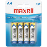 Maxell AA 1.5V LR6 alkaline batteries carded pack for remotes, clocks, toys and flashlights
