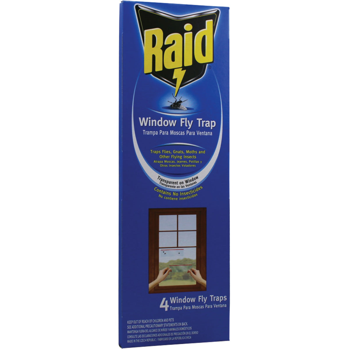 Raid clear insecticide-free window fly traps, adhesive traps for windows, 4 per box