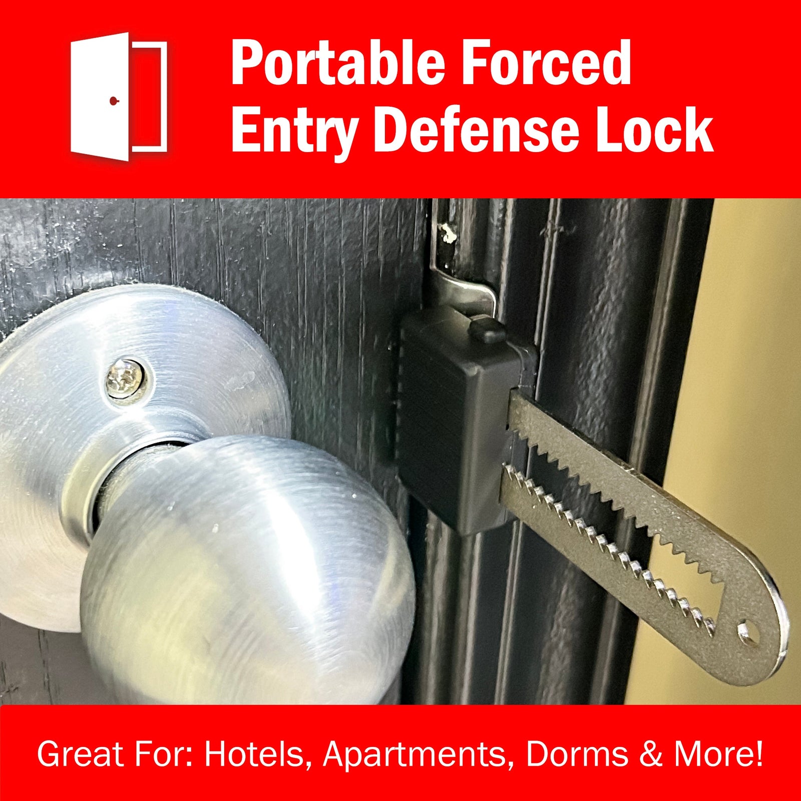 QuickJam Universal Portable Door Blocker - No-Tools Travel Security