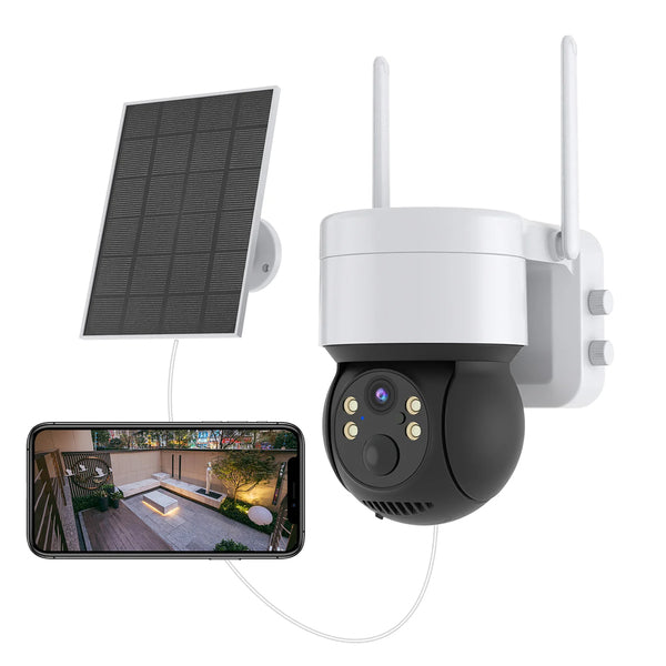 Eco4Life Wi-Fi 2304 x 1296 Smart Outdoor PTZ Security Camera with Solar Panel, SC-BIPC-3001