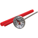 Taylor 3512 instant read dial thermometer with 1 inch magnified dial and stainless steel stem in a pocket sleeve with clip