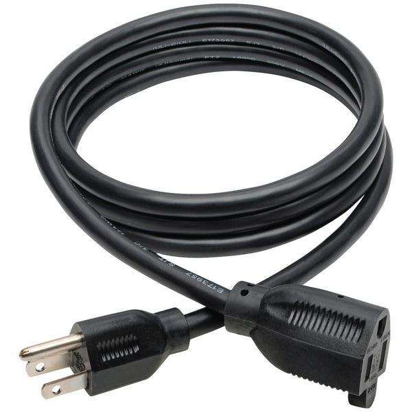 Tripp Lite P024-006 black 6 ft heavy-duty 14 AWG grounded extension cord with NEMA 5-15P plug and 5-15R outlet
