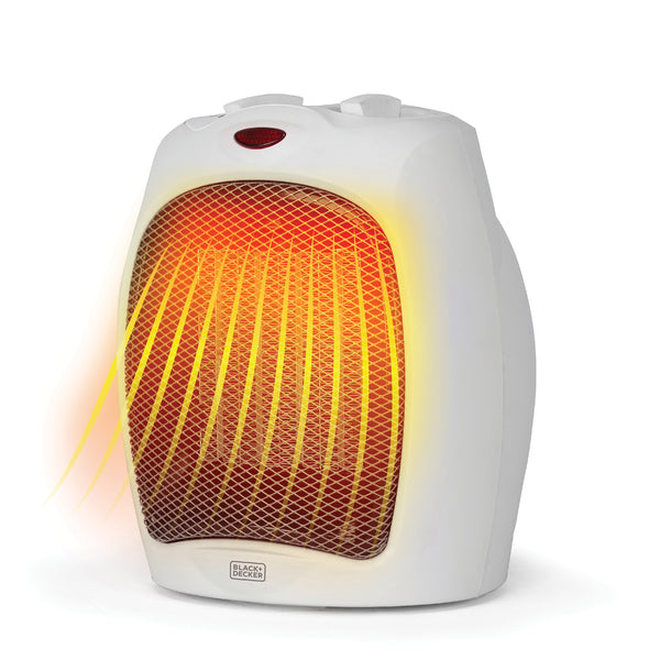 BLACK+DECKER 1,500-Watt-Max Desktop Ceramic Heater with Fan Setting (White)