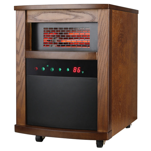 Comfort Glow Portable Electric Cabinet Forced-Air Infrared Quartz Space Heater, 1,500/750/ECO Watts, 5,120 BTU, Thermostat, Timer, Remote, 6-Ft. Cord