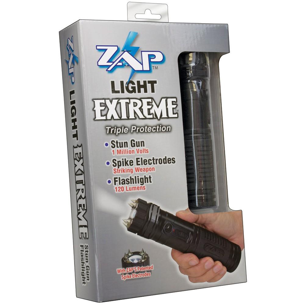 ZAP Light Extreme 1 Million Volt Stun Gun Flashlight with 120 Lumen LED and Spike Electrodes