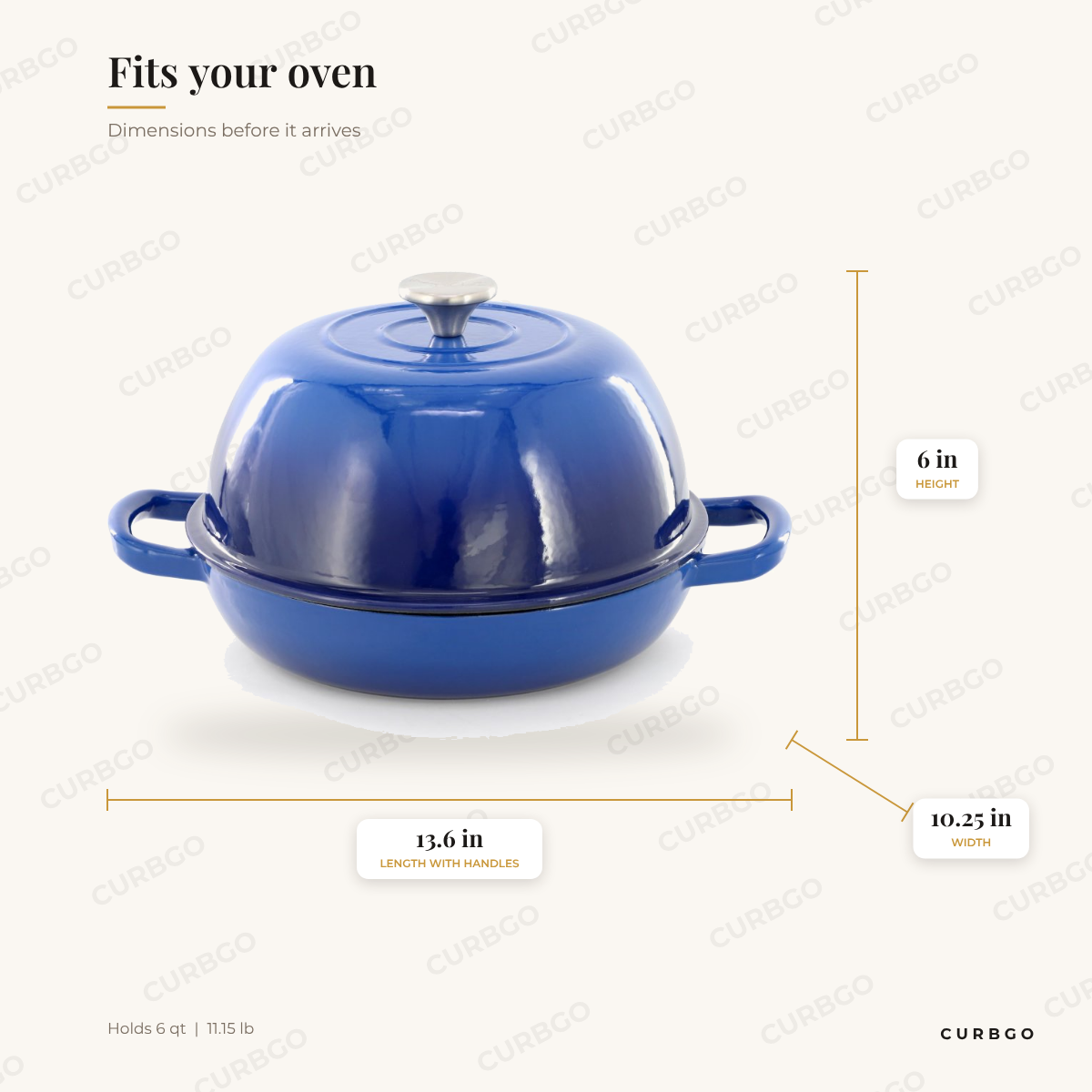 MegaChef Bread Pot dimensions: 13.6 in L x 10.25 in W x 6 in H