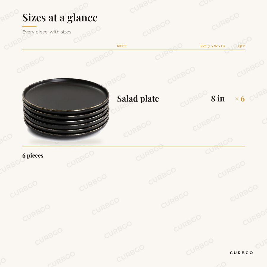 Paul Salad Plates piece sizes: salad plate 8 in