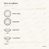 Elama Jane scalloped porcelain dinnerware set pieces: 4 dinner plates, 4 salad plates, 4 soup bowls, 4 cereal bowls, 16 pieces