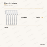 Tustin Teaspoon Set piece sizes: teaspoon 5.8 in x6, 6 pieces
