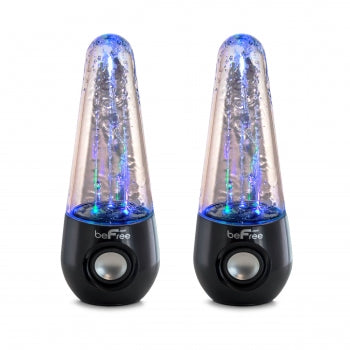 beFree Sound Bluetooth LED Dancing Water Multimedia Speakers in Black