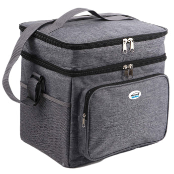 Brentwood Kool Zone 24-Can Insulated Cooler Bag in Gray with Hard Liner