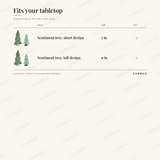 Ceramic Sentiment Pine Trees Set of 4 piece sizes: sentiment tree, short design 7 in (x2); sentiment tree, tall design 9 in (x2); 4 ceramic trees in two assorted designs