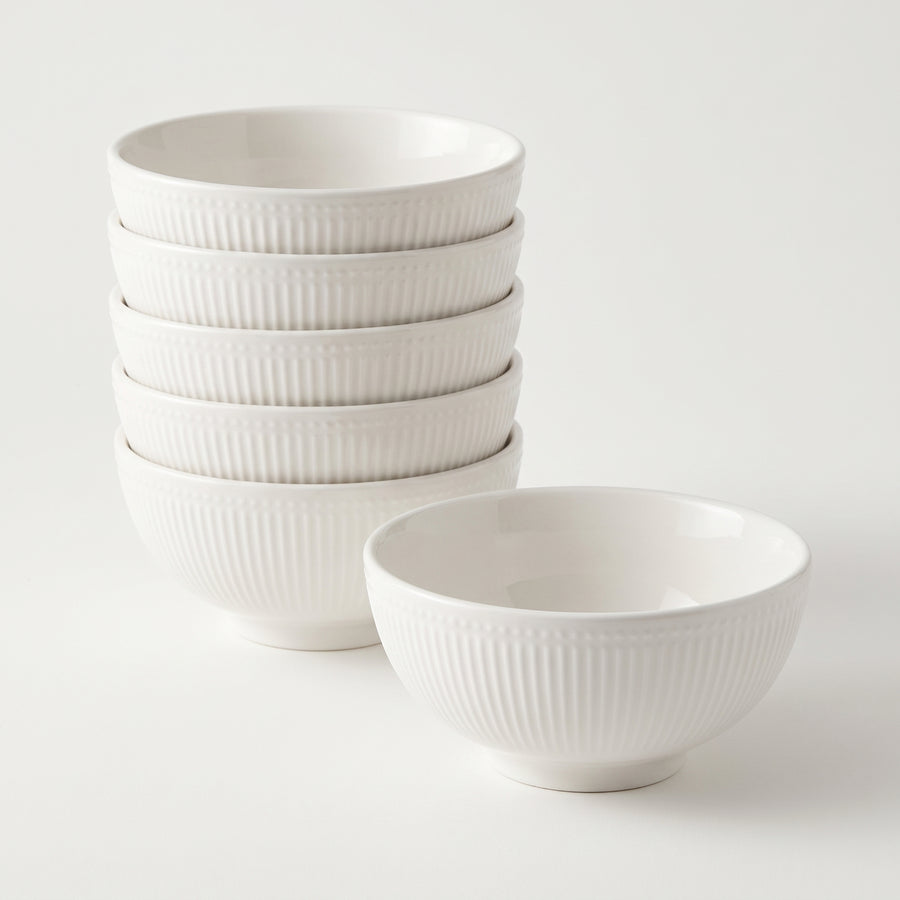 Elama Gretel 6-Piece Round White Stoneware Cereal Bowl Set lifestyle image