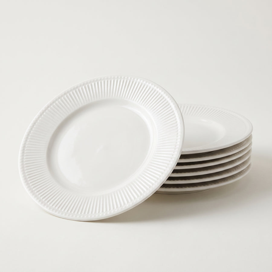 Elama Gretel 6-Piece Round White Stoneware Salad Plate Set lifestyle image