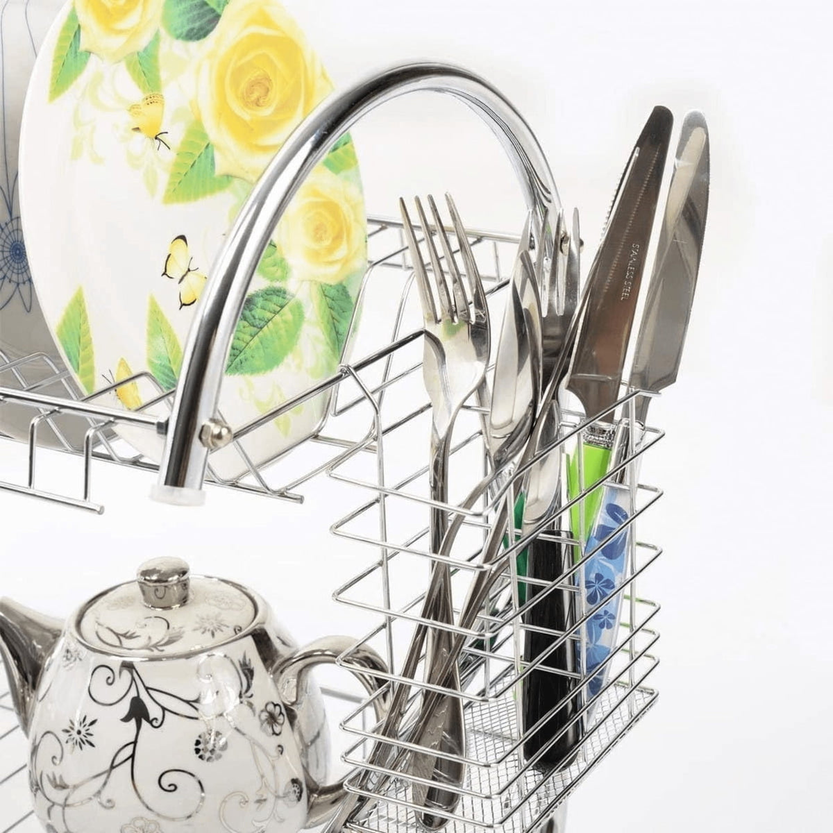 Better Chef 2-tier chrome dish rack product photo 4