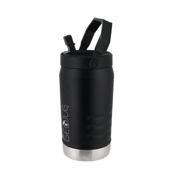 Brentwood GeoJug 40 Ounce Stainless Steel Insulated Water Bottle in Black with Sports Lid