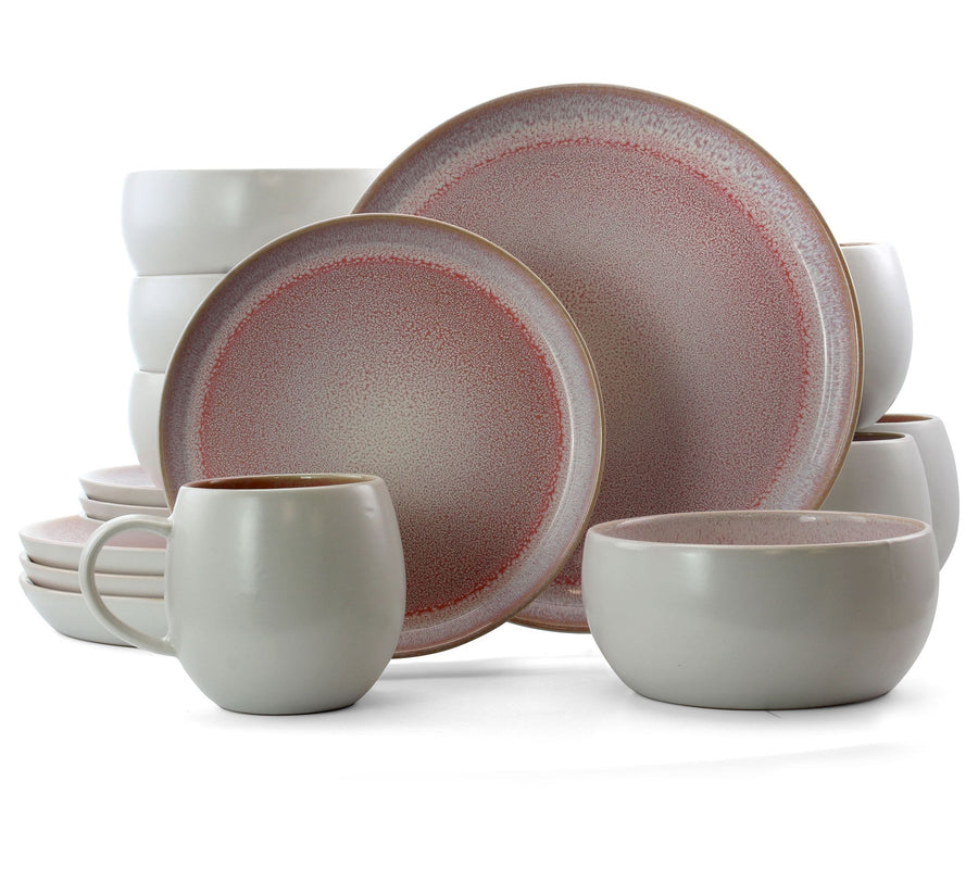 Elama Mocha Mauve stoneware dinnerware set product photo 2