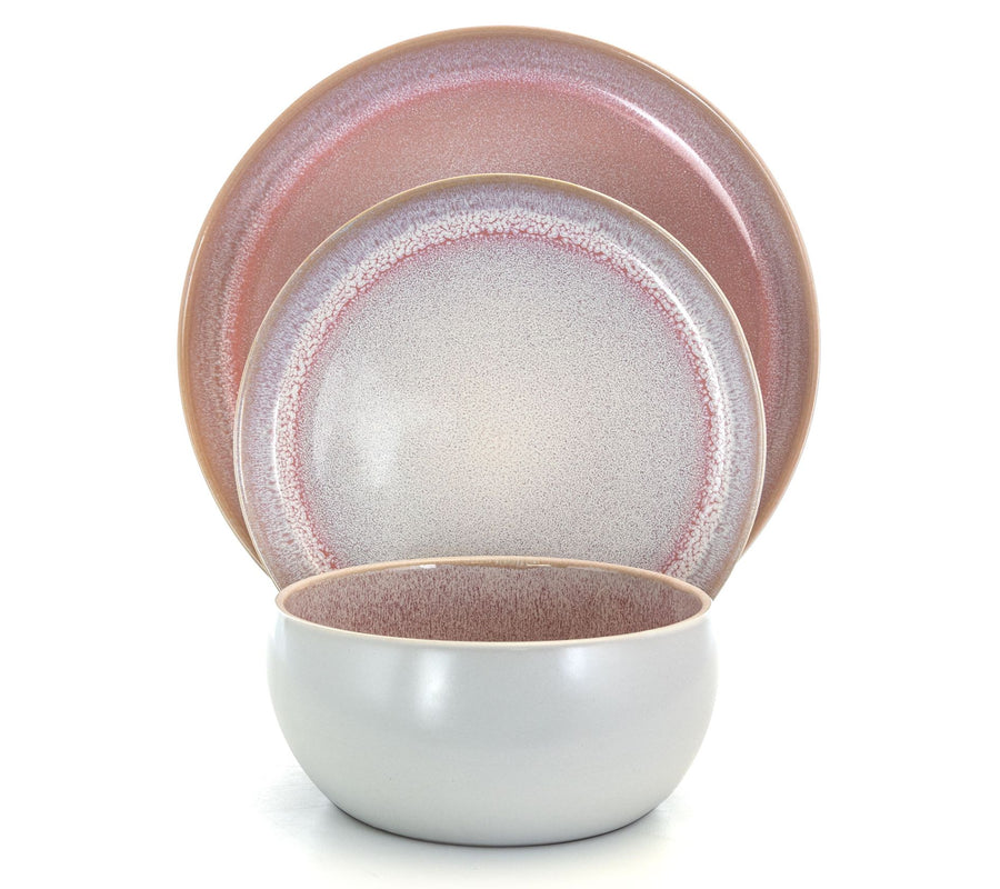 Elama Mocha Mauve stoneware dinnerware set product photo 3