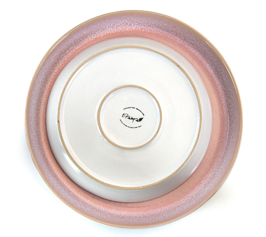 Elama Mocha Mauve stoneware dinnerware set product photo 4