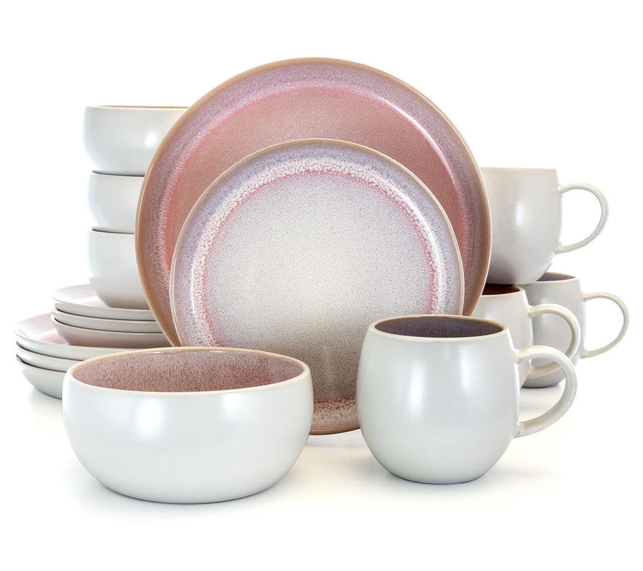 Elama Mocha Mauve stoneware dinnerware set product photo 5