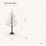 LED Glittered Twig Tree 36 in dimensions: 36 in H x 17 in W x 17 in D