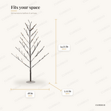 LED Lighted Tree Decor dimensions: width 18 in, height 34.75 in, depth 5.25 in