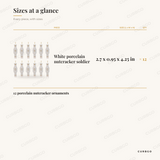 Porcelain Nutcracker Ornaments sizes at a glance