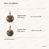 Bronze Jute Bells sizes at a glance
