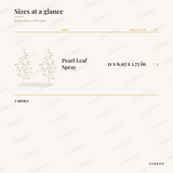 Pearl and Gold Leaf Spray dimensions, 31 x 6.95 x 1.75 in, set of 2 size chart