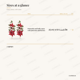 Poinsettia and Holly Sprays dimensions, 27.05 x 6 x 4.45 in, set of 2 size chart