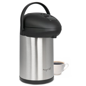 MegaChef 3.17 Quart Stainless Steel Vacuum Body Pump Cap Air Pot