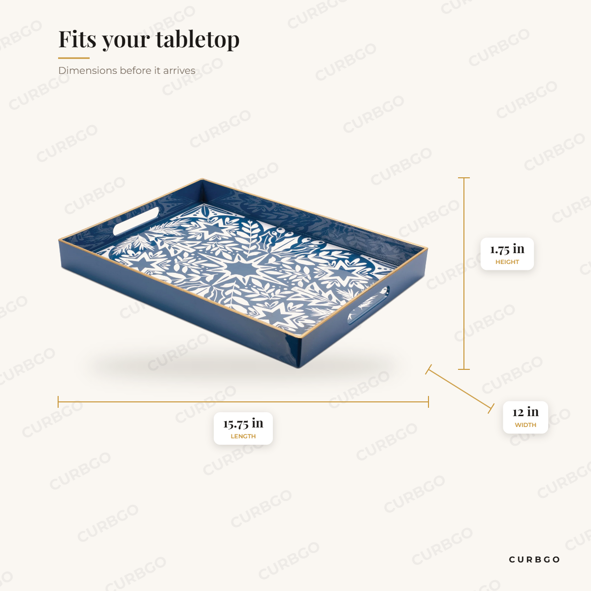 North Star Print Tray 15.75 in dimensions: 1.75 in H x 15.75 in L x 12 in W