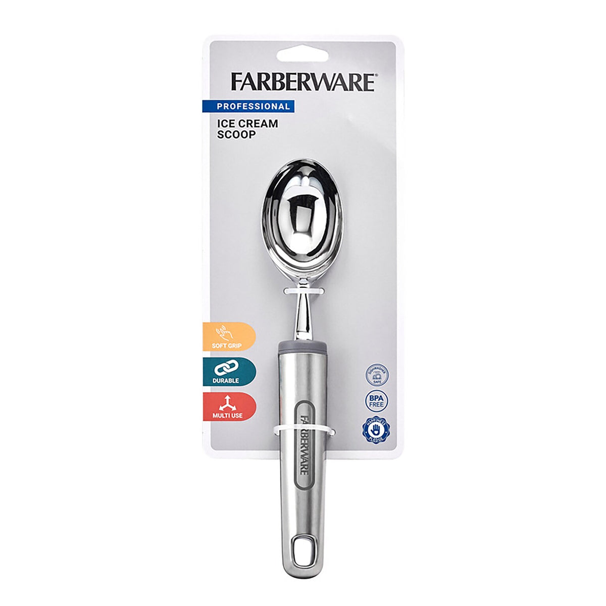 Farberware professional soft ice cream scoop in its retail packaging