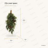Pine and Pinecones Wall Swag dimensions: width 18 in, height 28 in, depth 6 in