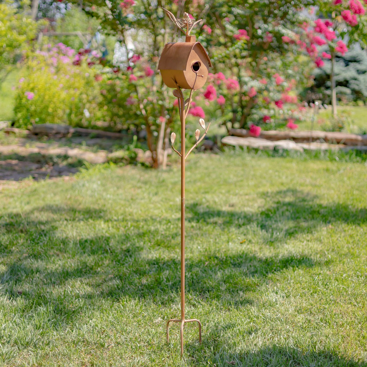 Antique Copper Iron Birdhouse Stake product photo 1
