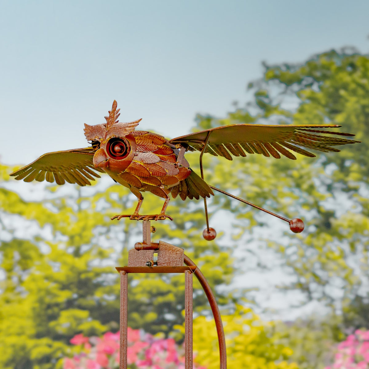 58 inch metal owl rocking garden stake Wendy product photo