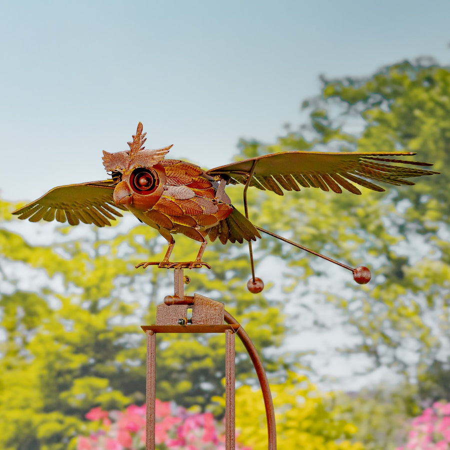 58 inch metal owl rocking garden stake Wendy product photo
