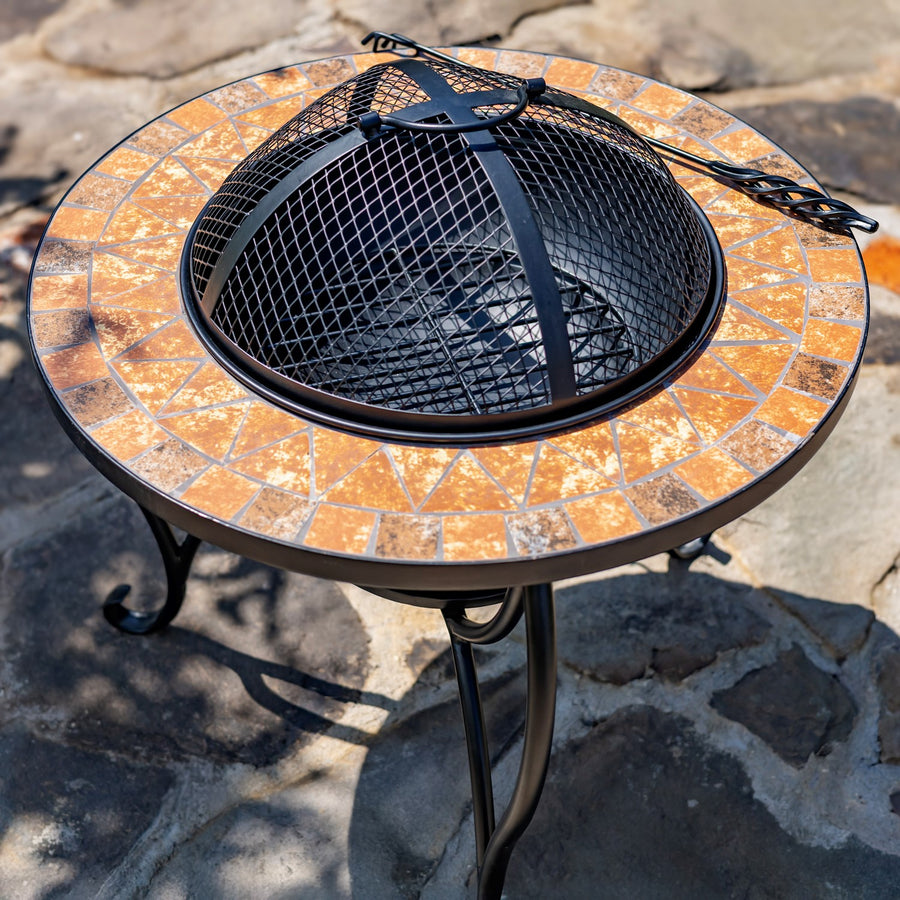 Mosaic tile fire pit Shenandoah detail 1