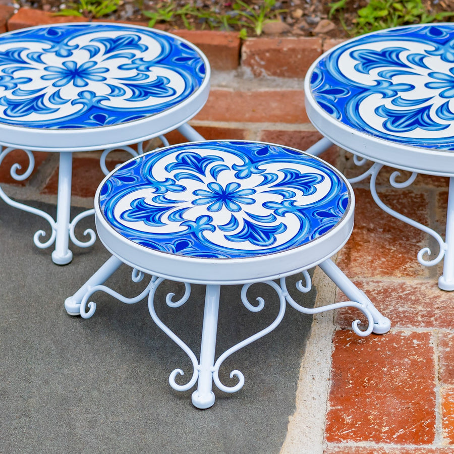 Catalonia mosaic plant stand set detail 1