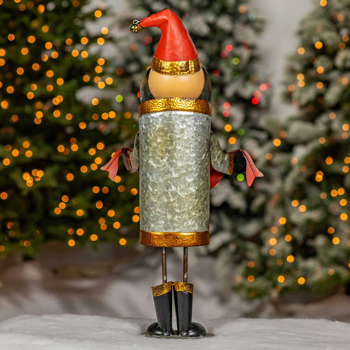 Galvanized Santa Claus figurine with Merry Christmas sash product photo 3
