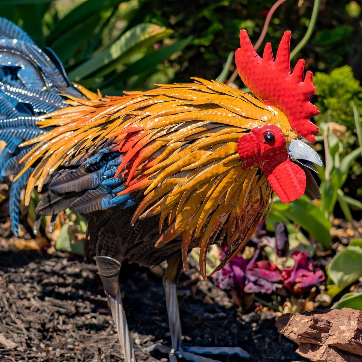 Painted iron rooster Maxwell product photo 2